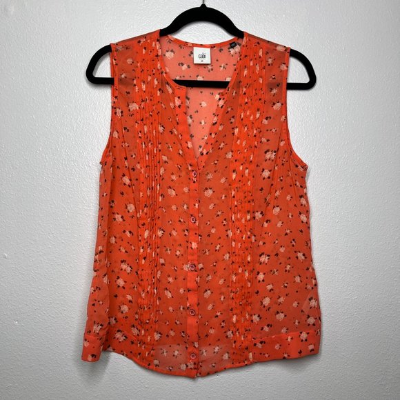 CAbi 5350 Pintuck Sleeveless Blouse M - Picture 2 of 5